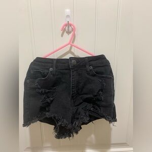 Black jean shorts